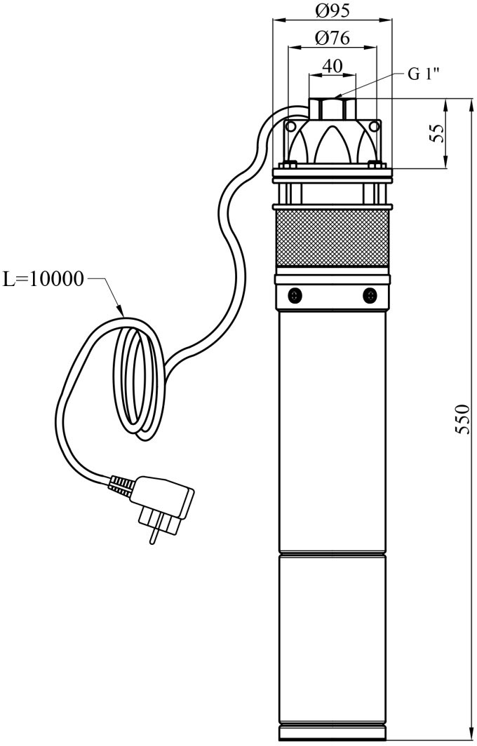 Agua 3SKM 100 Габаритные размеры