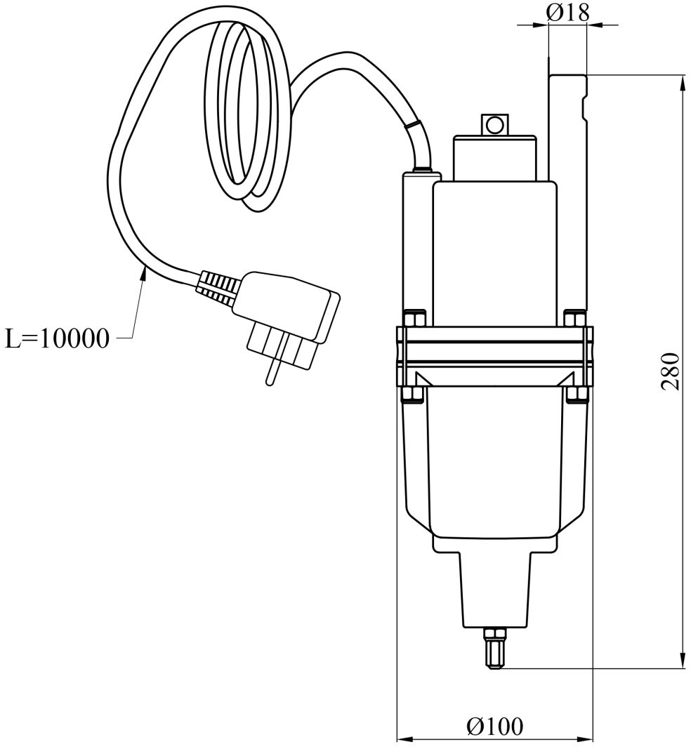 Agua XVM60-3 Габаритные размеры