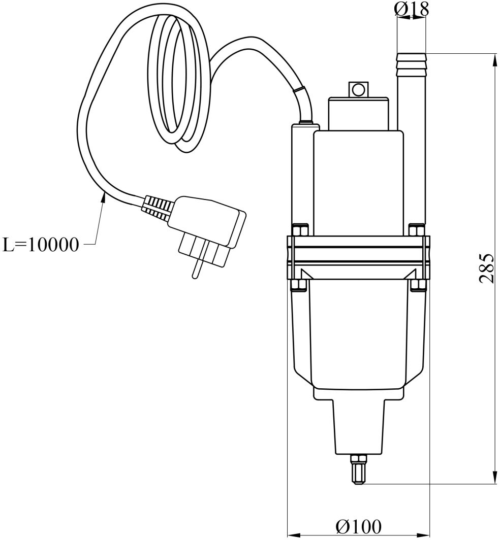 Grandwater XVM60-1 Габаритные размеры