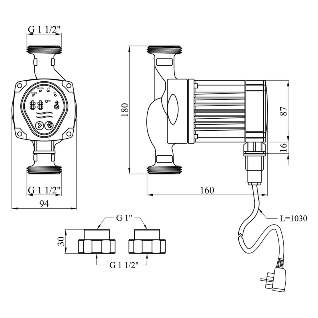 Forwater WPB 25/6-180 Габаритные размеры