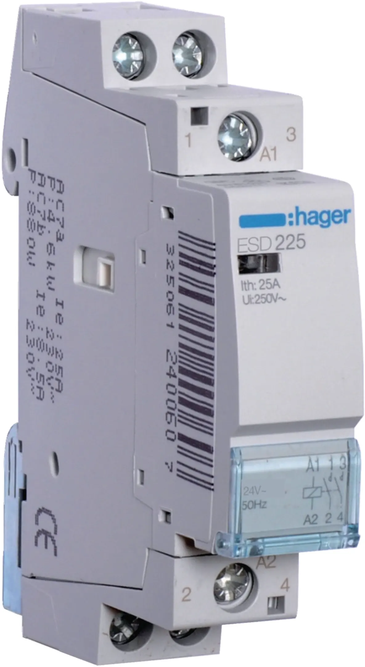 Контактор Hager 25A, 2NO, 24V (ESD225)