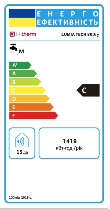 Hi-Therm Lumia Tech 80 Dry Клас енергоефективності