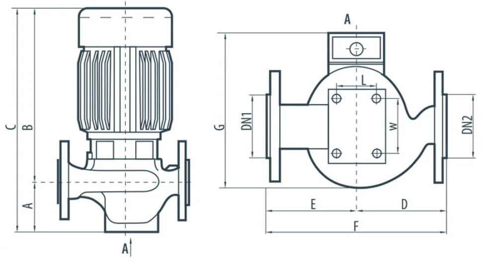 Sprut 3VP-DN100L Габаритні розміри