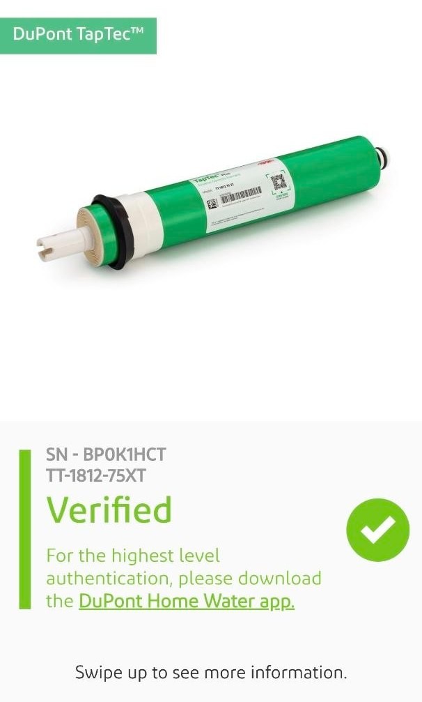 Мембрана DuPont TapTec 75 GPD (TT-1812 75 XT) ціна 1232 грн - фотографія 2