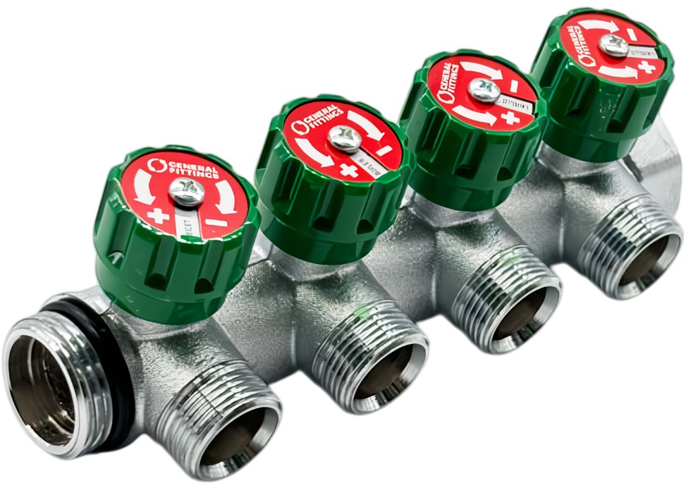 Колектор розподільчий General Fittings Flexus 90° 1"x3/4" EK 4 виходи (6300R8C1005V4A)