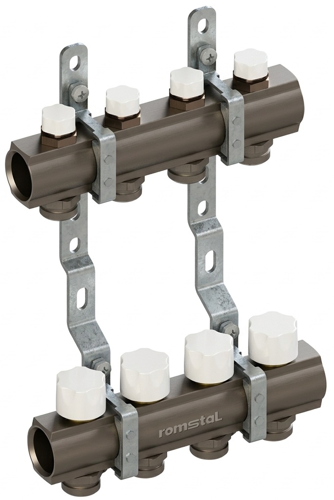 Коллектор распределительный Luxor CD 4100 4 контура G1"xG3/4" EK (17410004N)