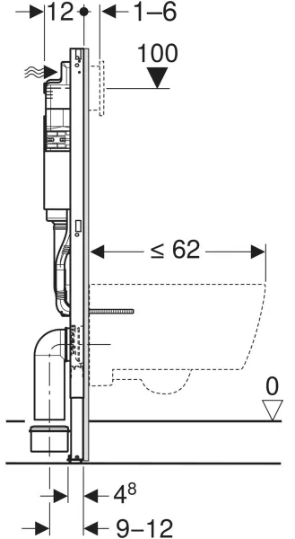 Geberit Duofix Delta 458.126.00.2 Уцінка Габаритні розміри