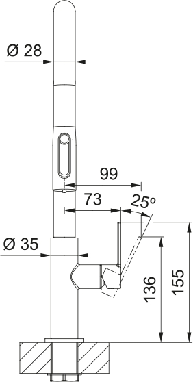 Franke Maris Slim J Clear Water (120.0736.604) Габаритні розміри