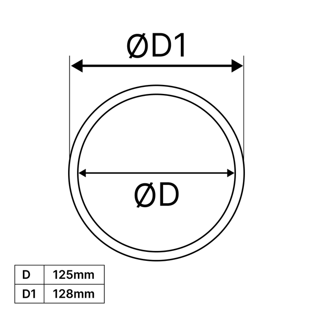 Fluger Vent d125 / 2,5 (м) (12525) Габаритные размеры