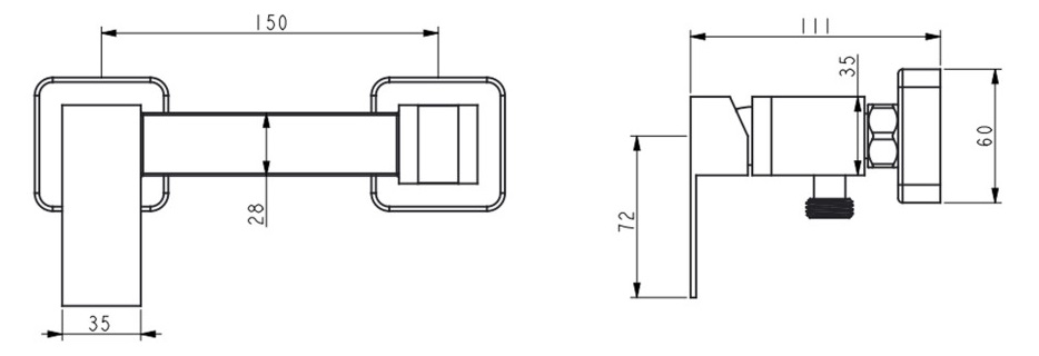 Lidz Kubis 110 Black (LDKUB110BLA46104) Габаритные размеры