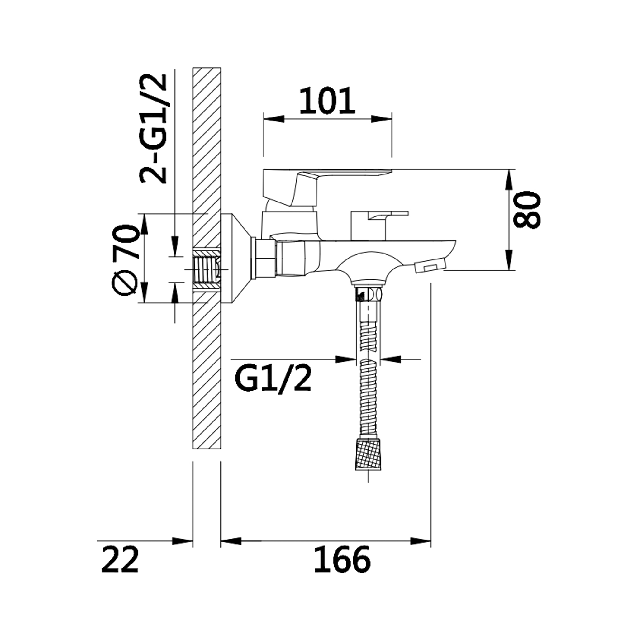 Lidz Latwa 006 White LDLAT006WHI45424 Габаритные размеры