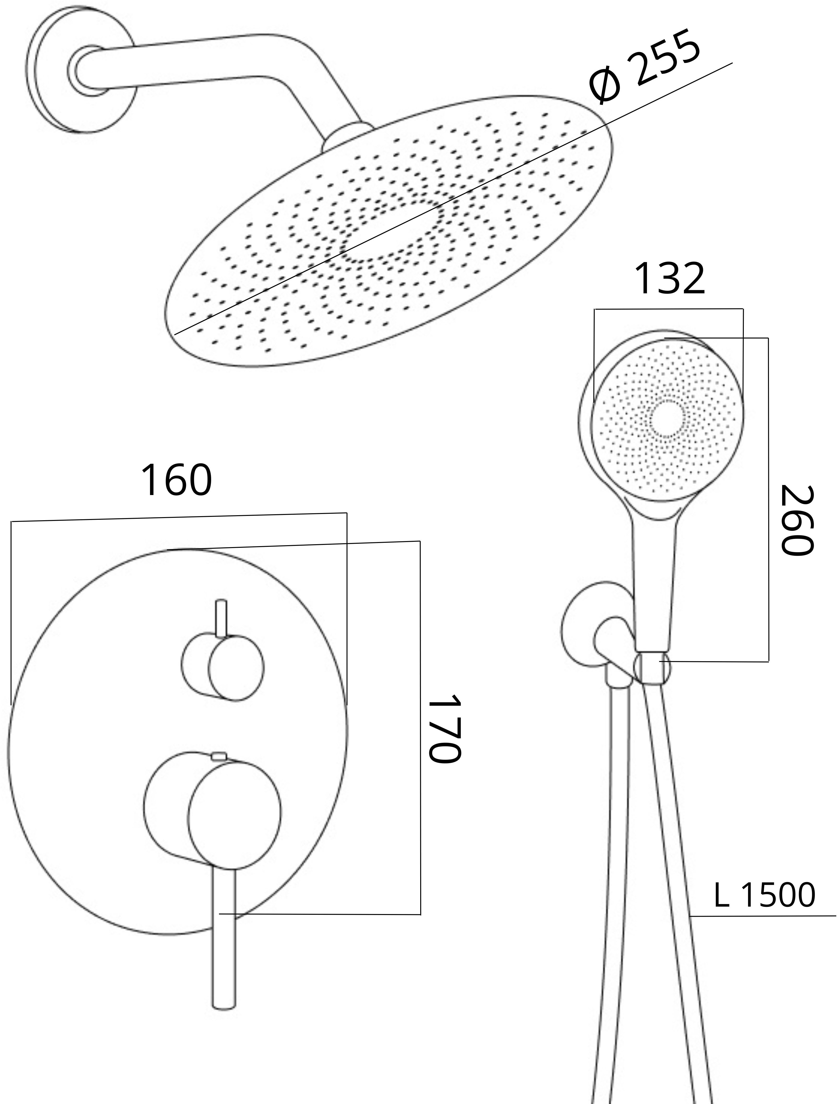 Qtap Scorpio Black Matt QTSCO113BLM45897 Габаритні розміри