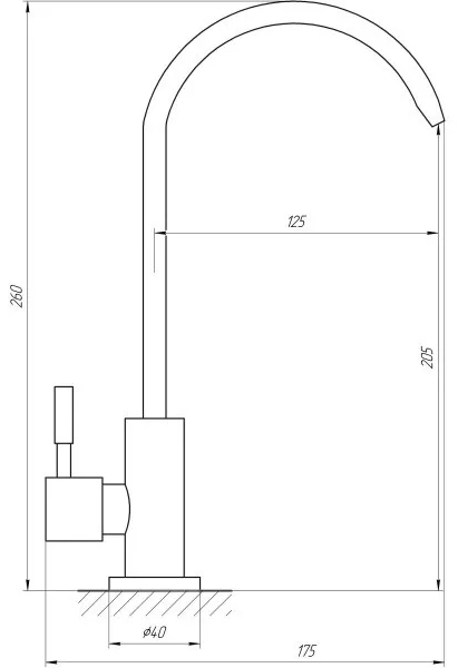 Wezer EKO4F-13-Black Габаритні розміри