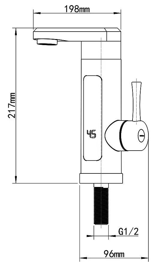 Wezer SDR-H16T-Grey Габаритные размеры