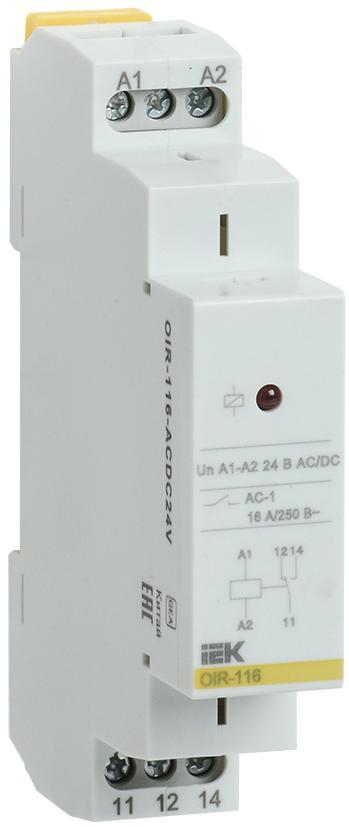 Реле напруги IEK OIR116 16А 24В AC/DC (OIR-116-ACDC24V)