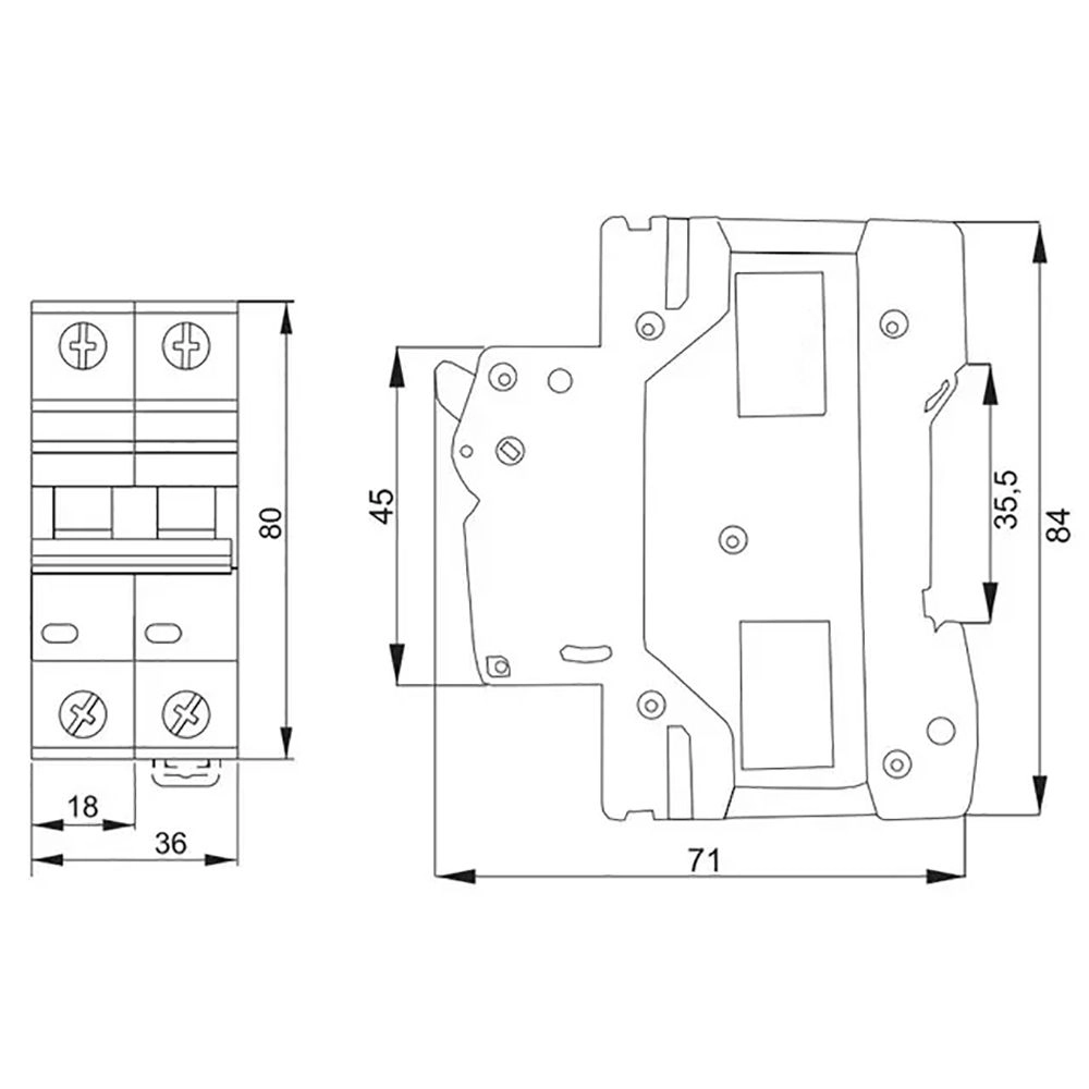 WOKOELE WKLED 63A Wi-Fi (256173) Габаритные размеры