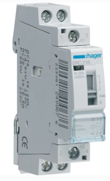 Hager ERC216 (16A, 2НВ, 230В) White