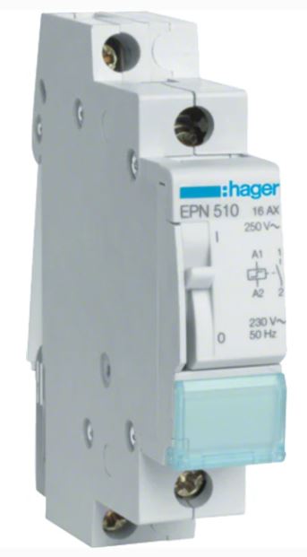 Hager EPN510 (230В/16А 1НО) White