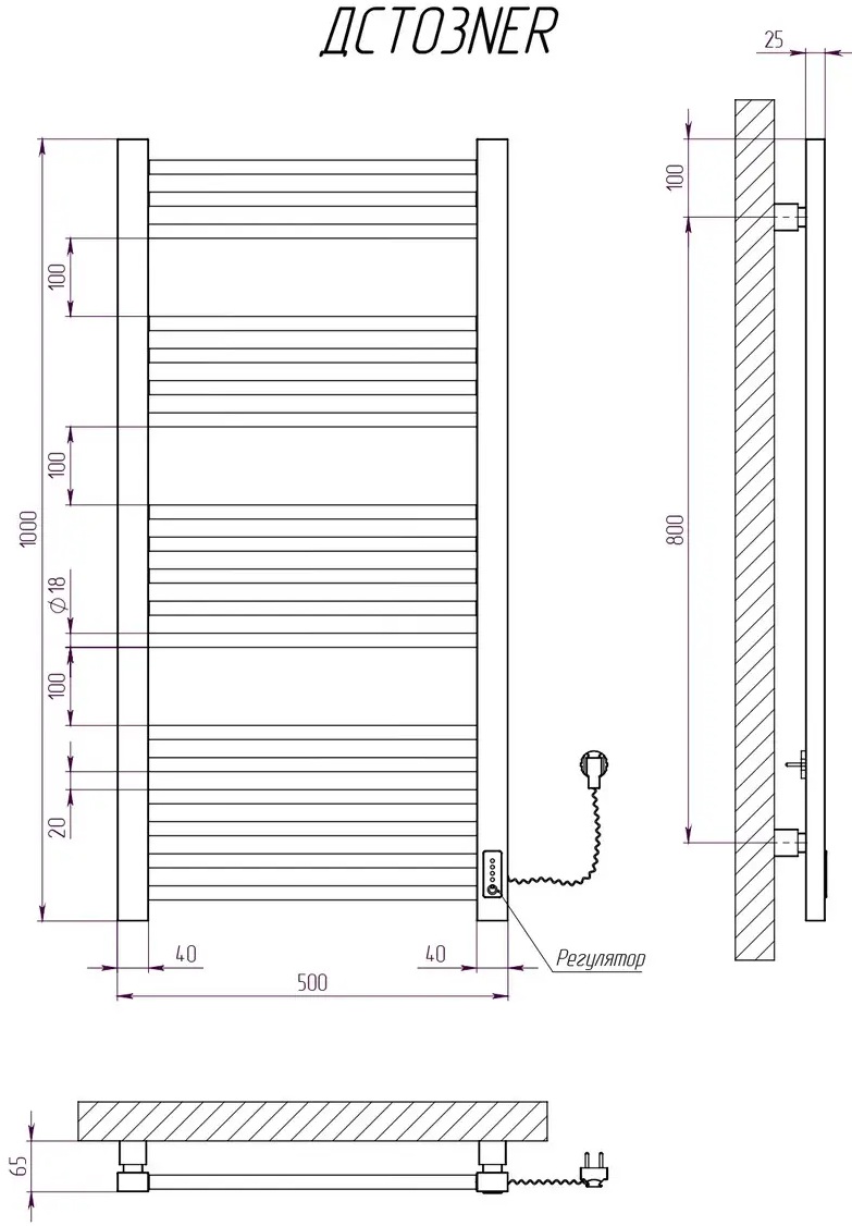 Kosser Степ New 1000x500 ER (ДСТ03NER) Габаритні розміри