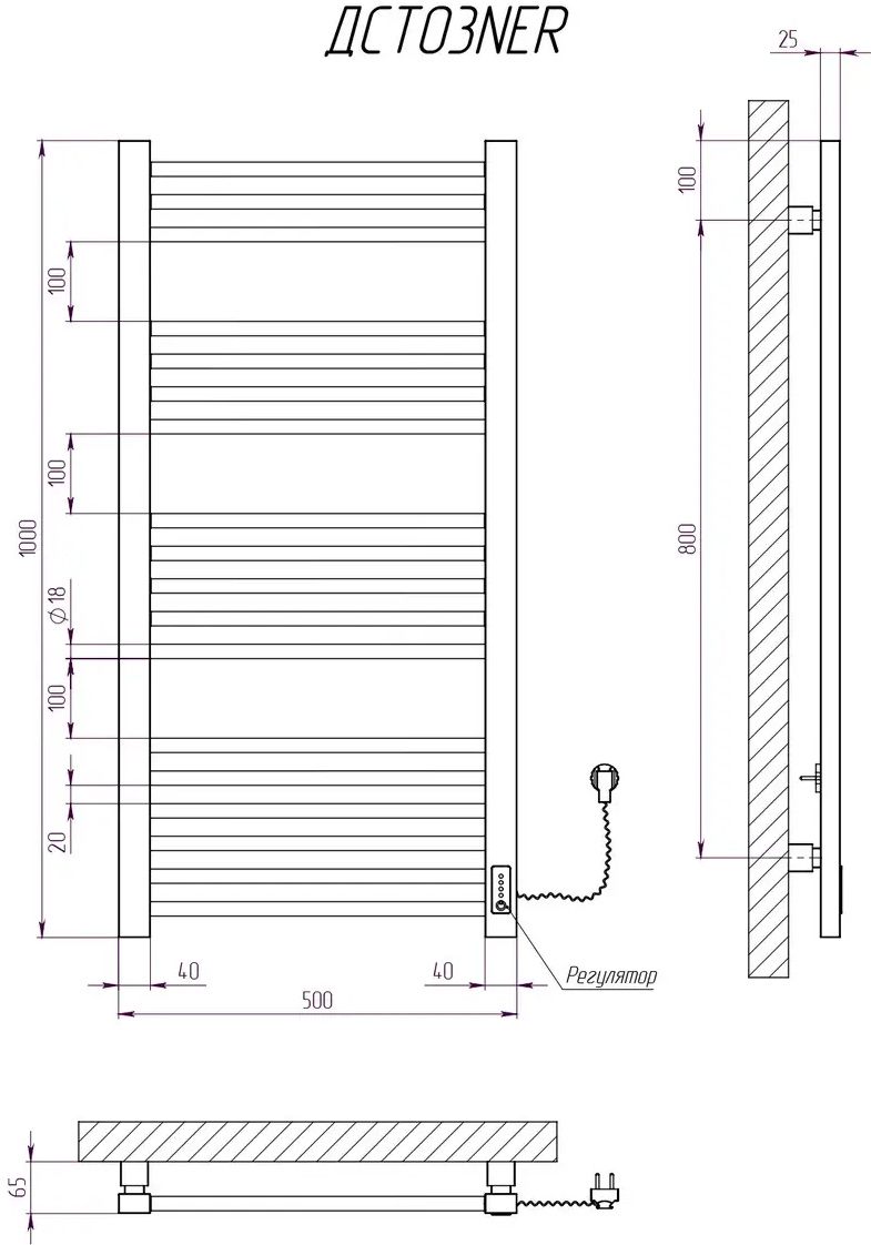 Kosser Степ New 1000x500 ER (ДСТ03NERW) Габаритні розміри