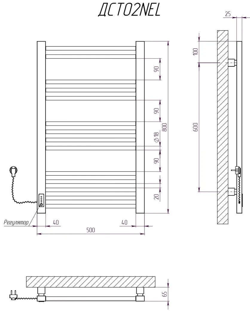 Kosser Степ New 800x500 EL (ДСТ02NELW) Габаритні розміри