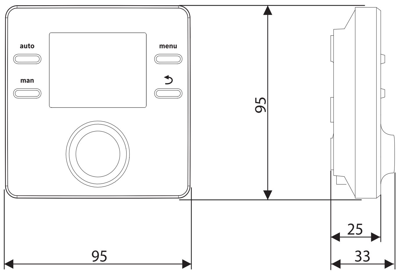 Buderus Logamatic RC200 RF EMS.../2 без приемника (7738112307) Габаритные размеры