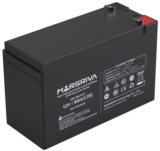 Аккумулятор Marsriva AGM 12V/9Ah (MR-PBU12-9) цена 1029 грн - фотография 2
