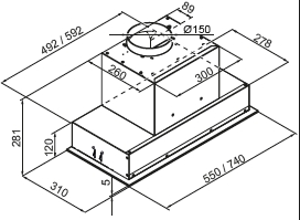 Best Chef Glass Box 1100 Black 74 (4F491D2L7A) Габаритні розміри