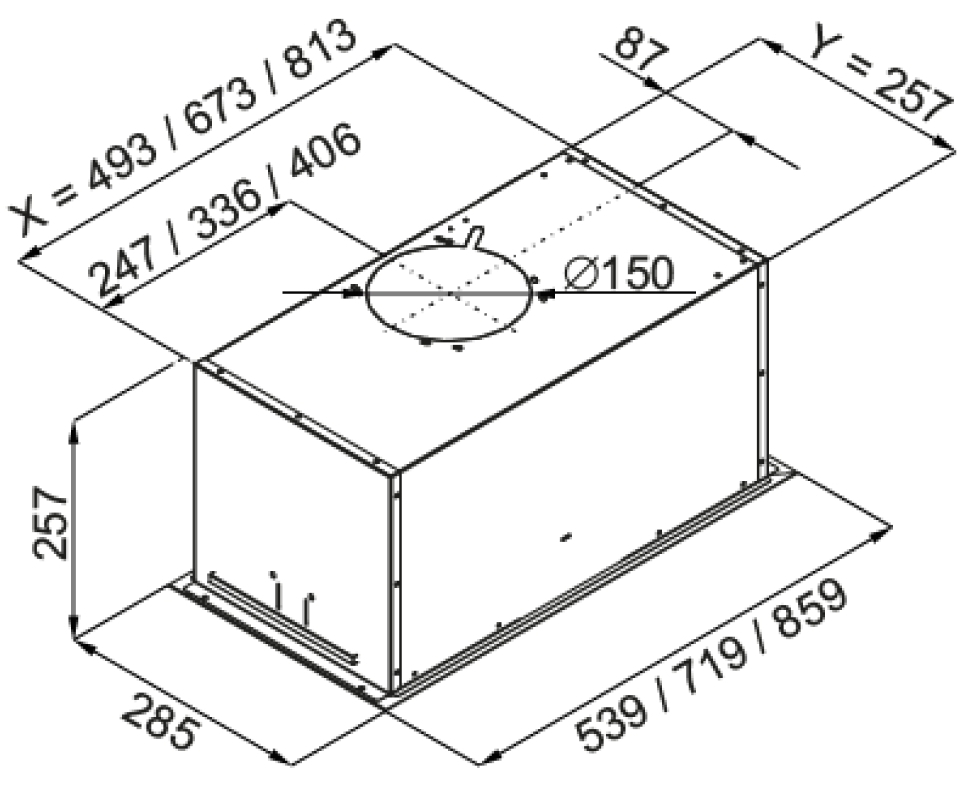 Best Chef Loft Box 1100 Black 72 (4F493D2L7B) Габаритные размеры