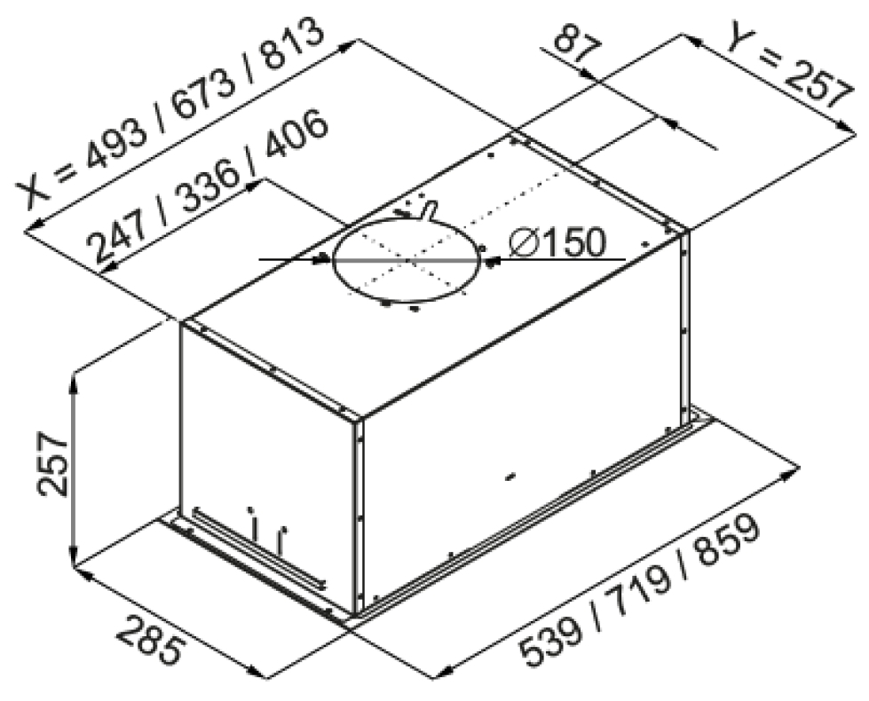Best Chef Studio box 1100 Inox 54 (4F493N1M5B) Габаритные размеры