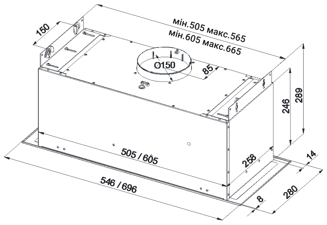 Best Chef Smart box 1000 inox 74 (OCAR70J4SW.S3.SA_BST) Габаритні розміри