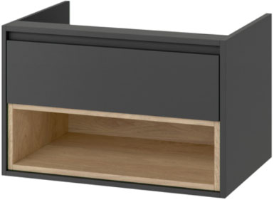 Тумба Excellent Tuto 80 см сірий/дуб (MLEX.0101.800.GRBL)