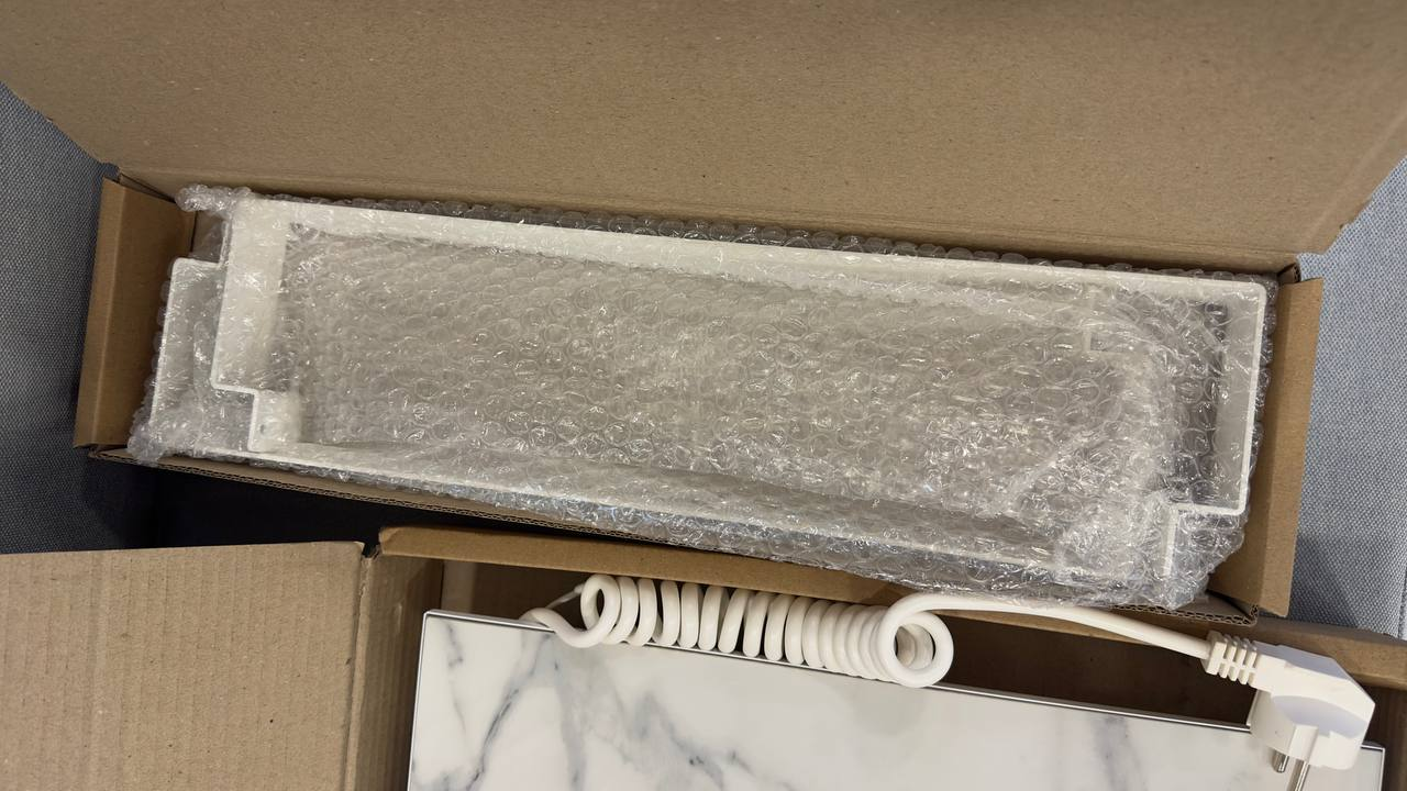 Полотенцесушитель Flyme 400TW(3) белый камень с белыми дужками уценка цена 2939 грн - фотография 2