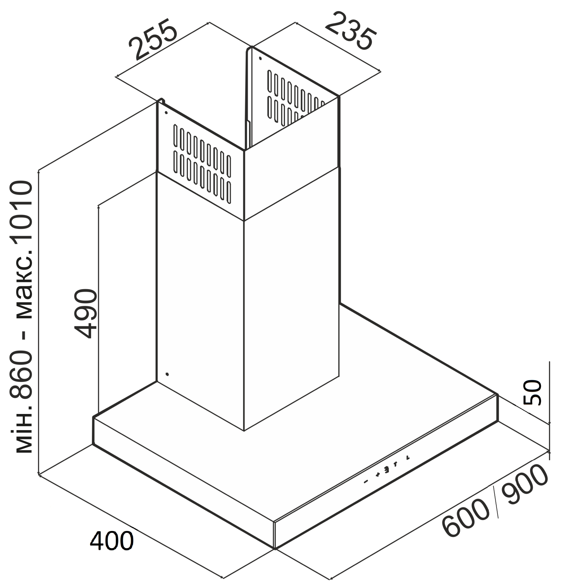 Best Chef T-line 1100 inox 60 (1F275B1M7A) Габаритні розміри