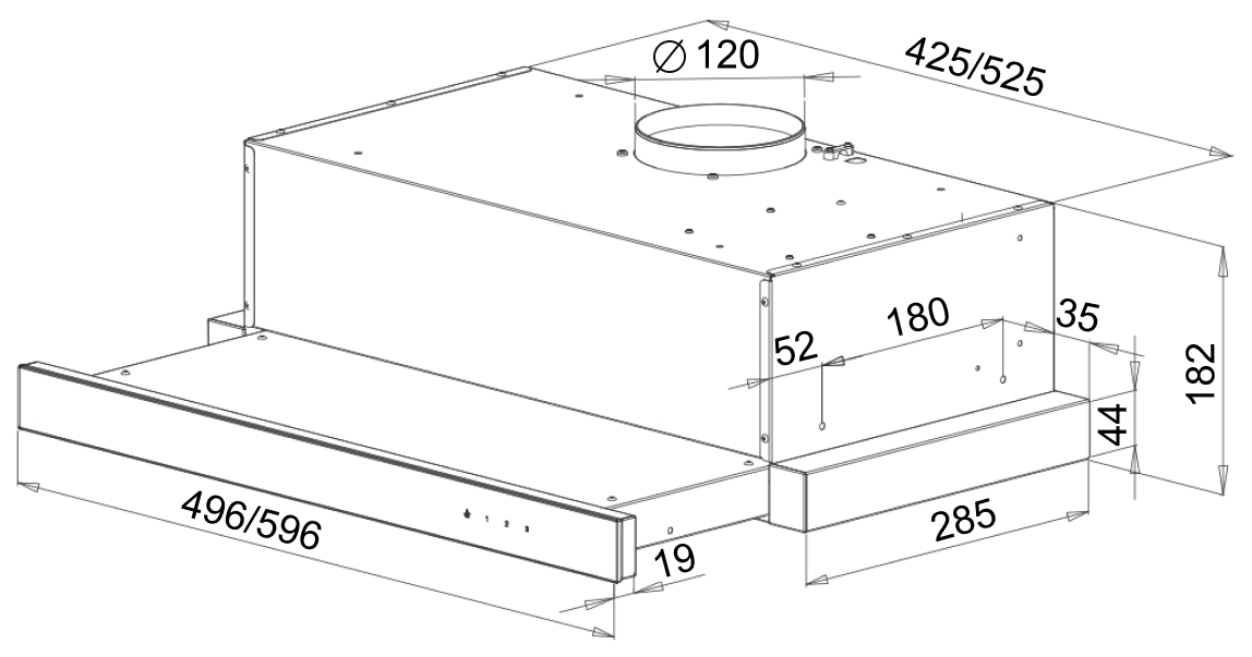 Best Chef Simple 600 white 60 (OCORM60L4T.S3.BI.SW_BST) Габаритні розміри