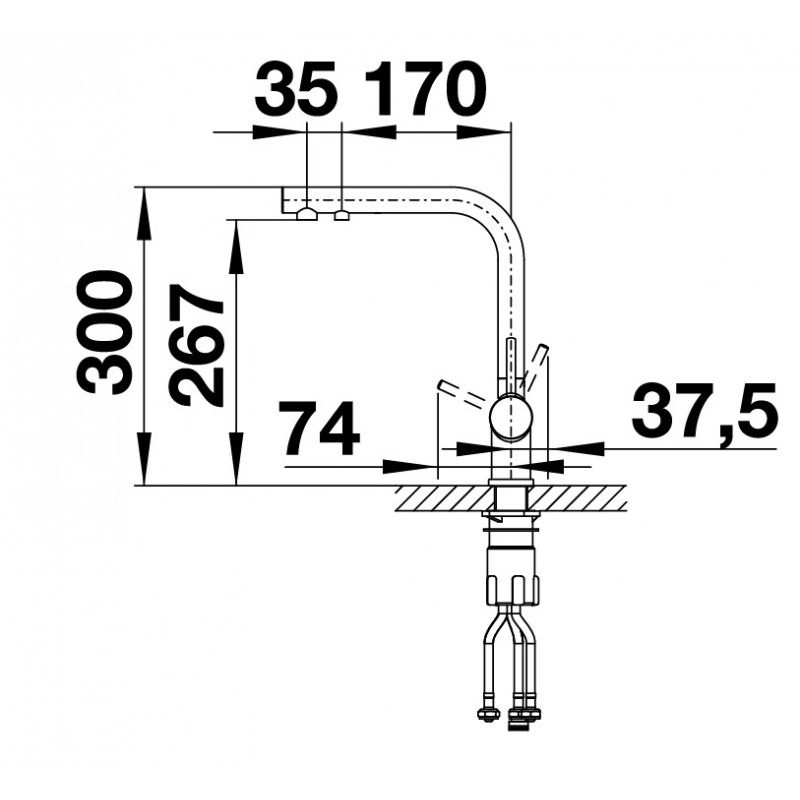 Blanco FONTAS II (523136) Габаритные размеры