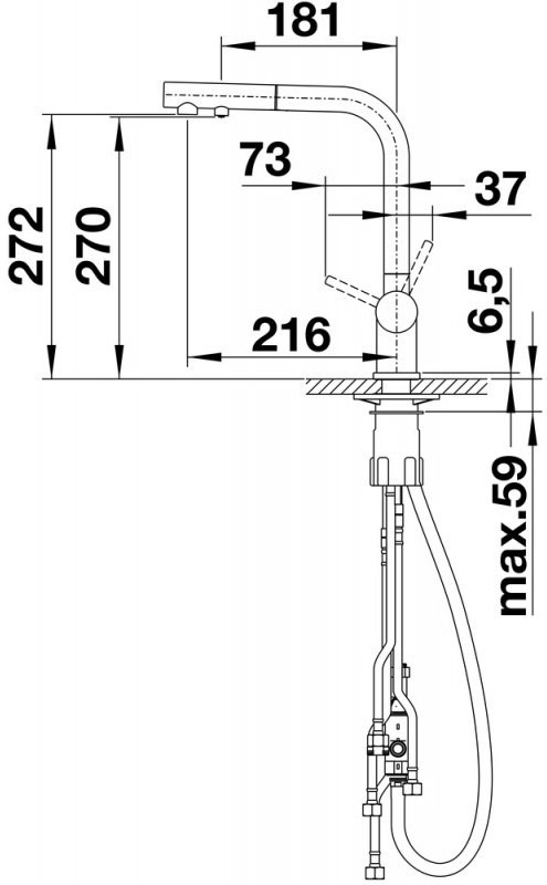 Blanco FONTAS-S II (526946) Габаритні розміри