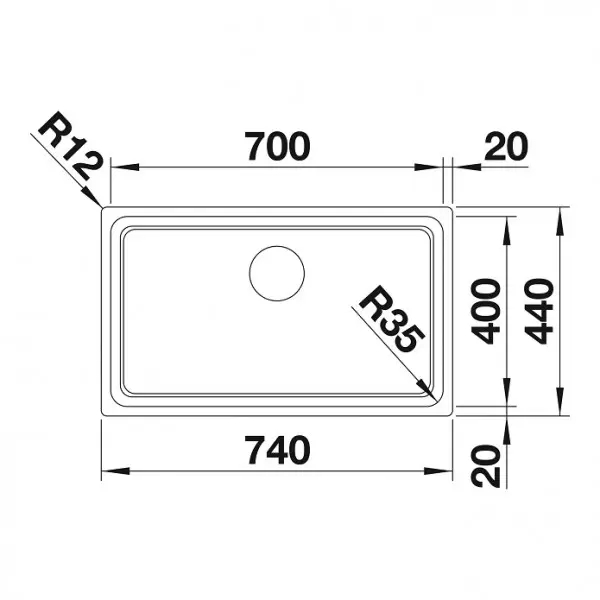 Blanco Etagon 700-U (524270) Габаритные размеры