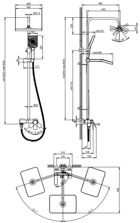Lidz Orion 1030 (k35) LDORI1030CRM48092 Габаритные размеры