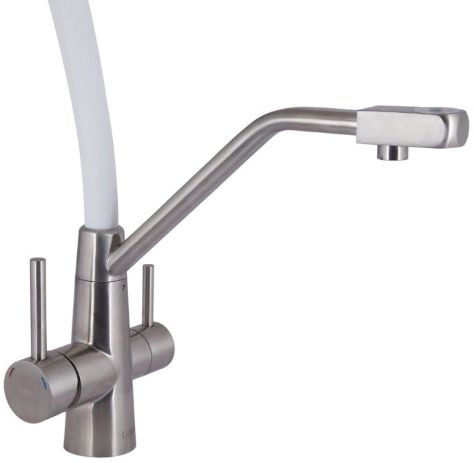 Змішувачі для кухонної мийки Lidz Aria 020F3 (k35) White/Nickel LDARI020F3WNK39480 ціна 3350 грн - фотографія 2