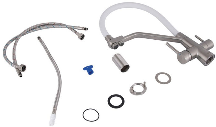 Змішувачі для кухонної мийки Lidz Aria 020F3 (k35) White/Nickel LDARI020F3WNK39480 характеристики - фотографія 7