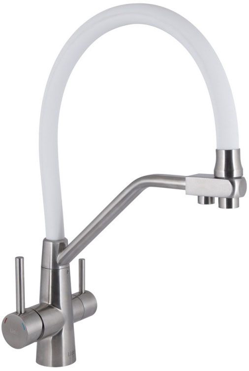 Смесители для кухонной мойки Lidz Aria 020F3 (k35) White/Nickel LDARI020F3WNK39480
