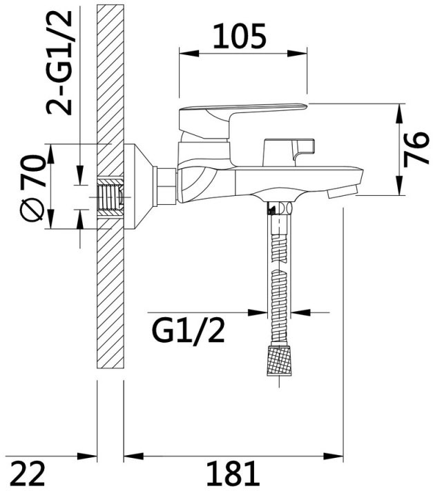 Q-Tap Leo New Chrome QTLEO259CRM45563 Габаритные размеры