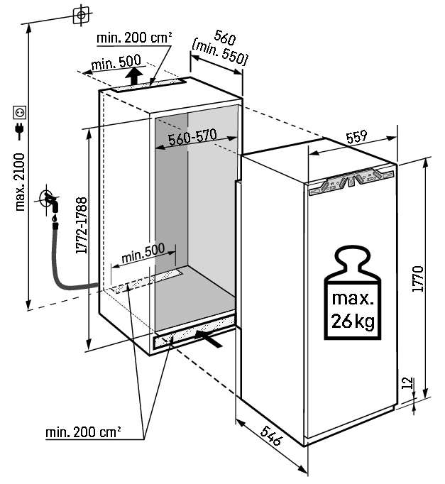 Liebherr SIFNdi 5188 Габаритные размеры