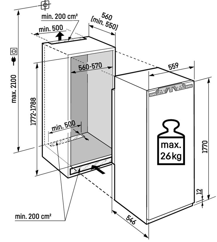 Liebherr SIFNdi 5178 Peak Габаритні розміри