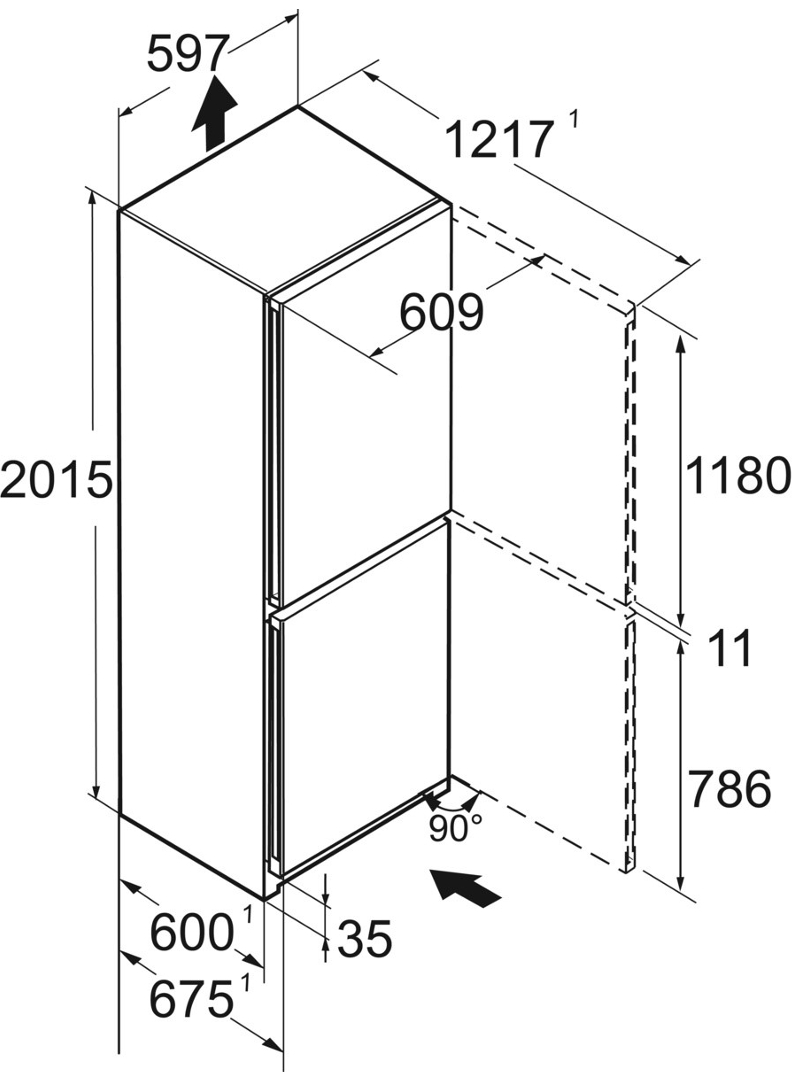Liebherr CBNsdc 573i Plus Габаритные размеры