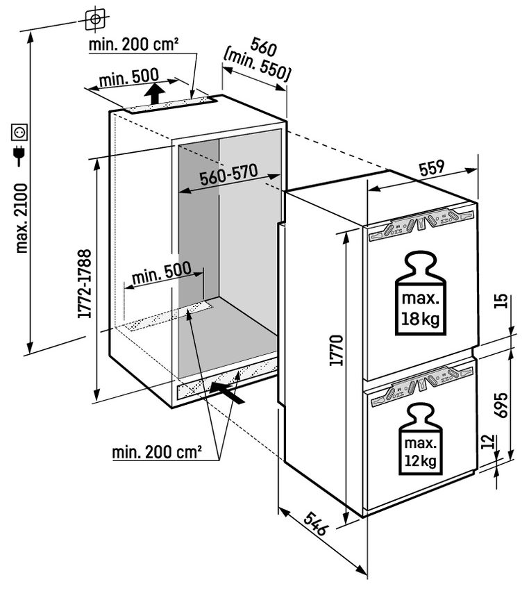 Liebherr ICBNci 5153 Prime Габаритні розміри