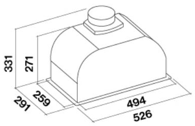 Falmec Gruppo Incasso Murano 50 Black glass (CGIW50.E10P6#ZZZN491F) Габаритные размеры