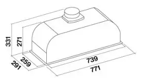 Falmec Gruppo Incasso Murano 70 Black glass (CGIW70.E10P6#ZZZN491F) Габаритные размеры