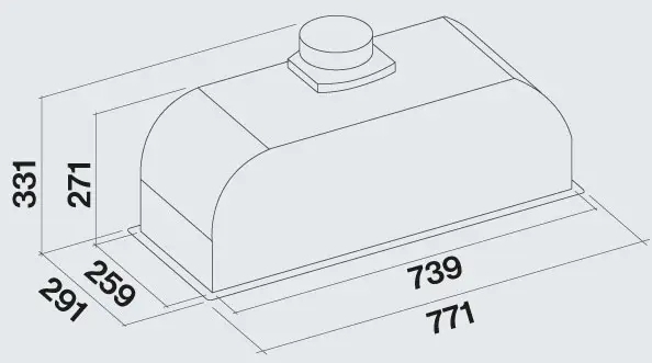 Falmec Gruppo Incasso Plus 70 (CGIW70.E26P2#EUI490F) Габаритные размеры